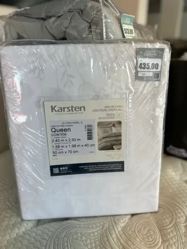 JOGO DE CAMA QUEEN MABEL 4 PEÇAS 200 FIOS 100% ALGODÃO