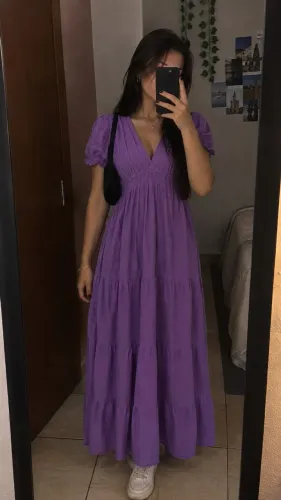 Vestido longo lilás P/M