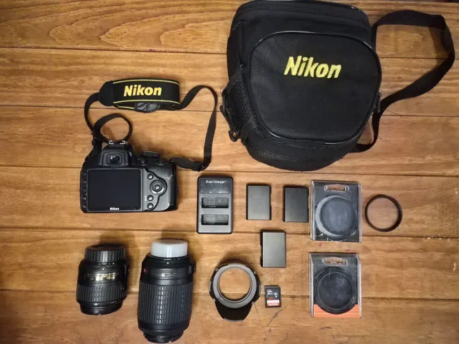 Nikon Kit D3200 + Lente 18-55mm + Lente 55-200mm