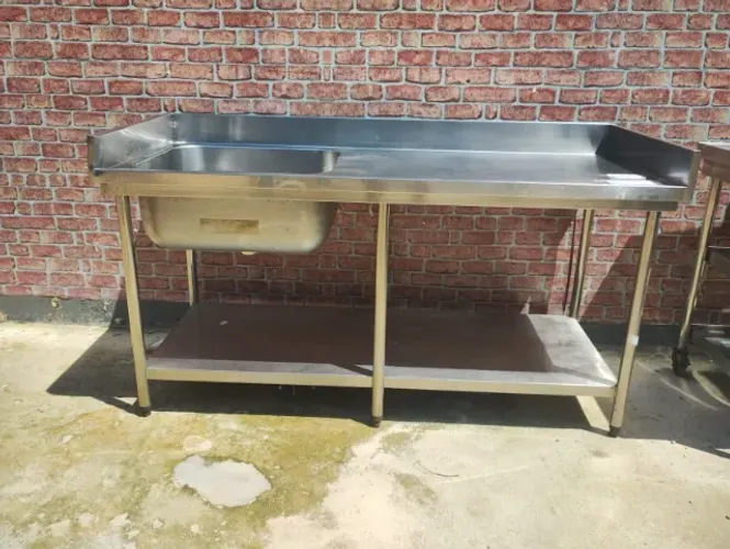 Bancada inox 304 com cuba Alfatec - 1,70 m - Cozinha industrial