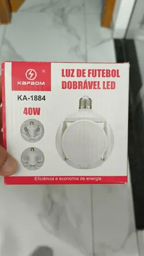 LUZ LED BRANCO 40W FORMATO DE BOLA DE FUTEBOL