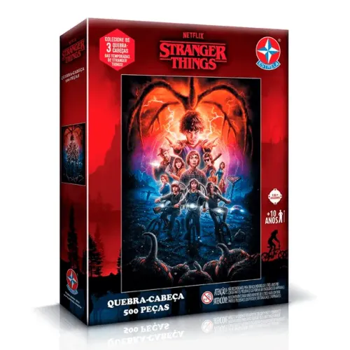 quebra cabeça 500 peças estrela - stranger things 2 temporada