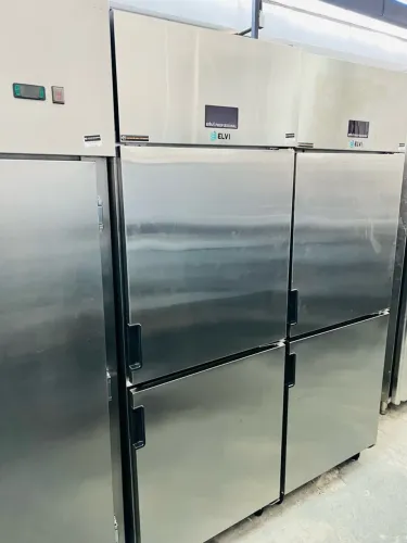 Geladeira Elvi inox vertical 02 portas