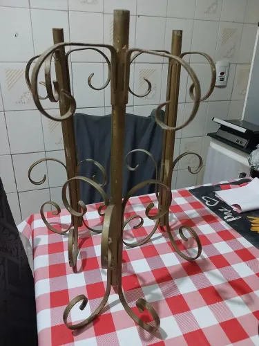 3 suportes de abajus de ferro