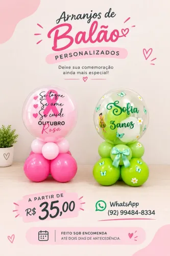 Arranjo de balões personalizado 