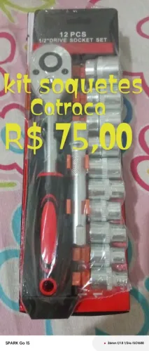 Kit com 12 chaves/ soquetes de catraca