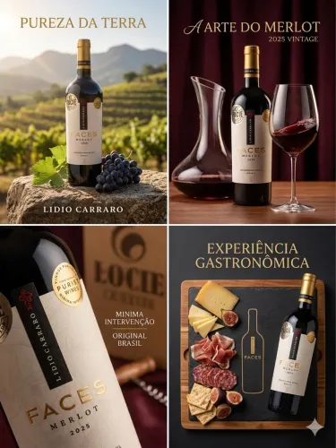 Lidio Carraro Faces Merlot 2025 - A Pureza do Vinho Brasileiro