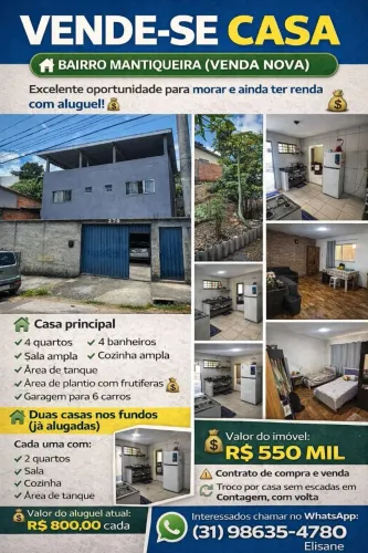 Casa Principal + 2 Casas Alugadas