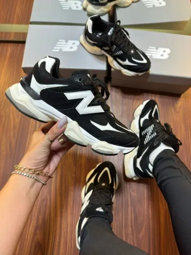 Tênis New Balance 9060 Preto / Branco Couro Legítimo Unissex (Foto Real)