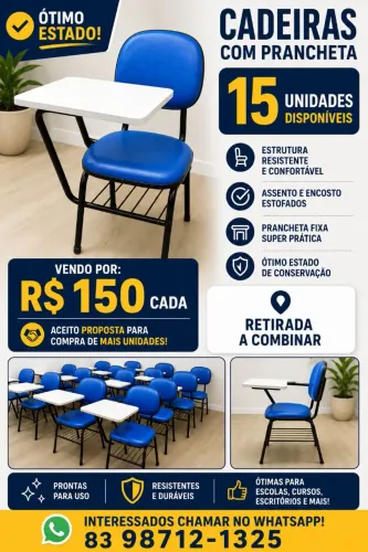 Cadeiras Universitárias com Prancheta - Ótimo Estado