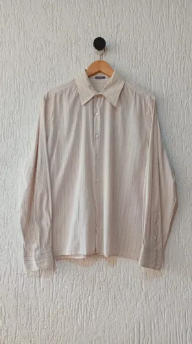 camisa social m. officer branca listrada tam g