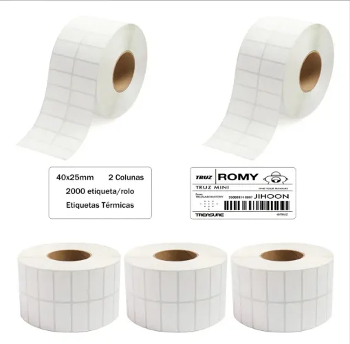 Etiqueta termica 40x25mm 2 colunas 21 rolos