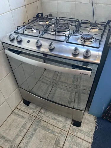 Vendo Fogão Mueller 5 Bocas Com Tampo Inox E Forno Espelhado (Usado)