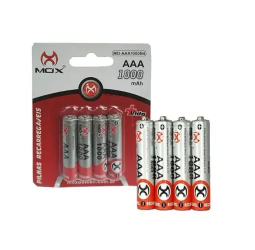 Pilhas Recarregáveis AAA 1000 Mah 