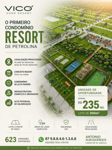 TERRENO 300m² | CONDOMÍNIO VICO HOME RESORT EM PETROLINA