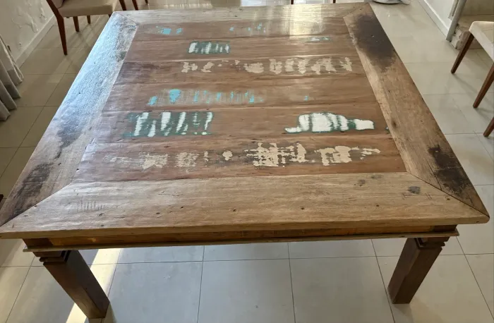 Mesa de jantar 8 lugares madeira demolição