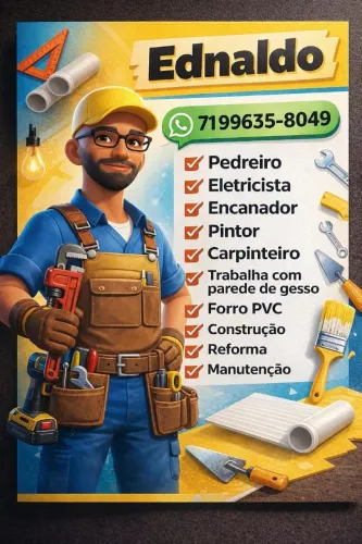 Pedreiro,Pintor , eletricista, carpinteiro,paredes de gesso ,forro PVC .