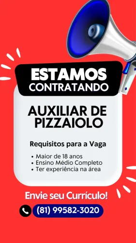 Vaga auxiliar de pizzaiolo