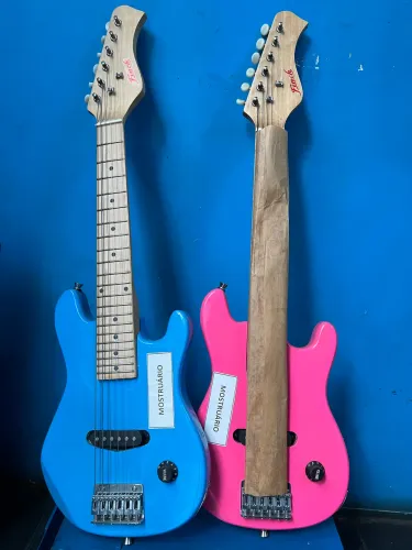 Guitarra Infantil Elétrica Marca Finch - Cor Azul