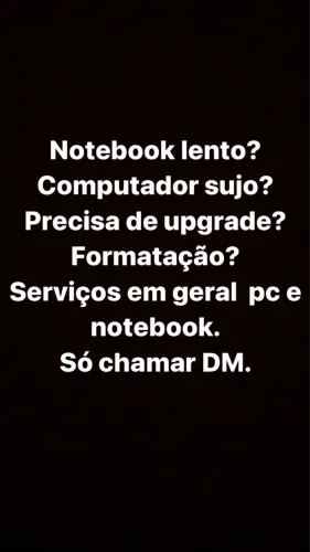 Manutenção em computadores/notebooks! Formatação e concertos em geral! Entre em contato! 
