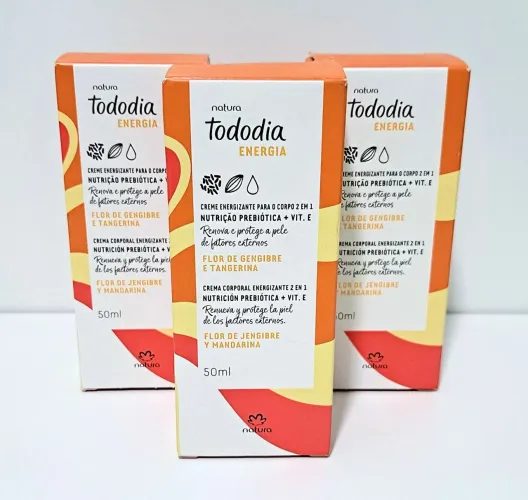 Kit c/ 3 caixas - Creme Hidratante Natura Tododia Energia - 50 ml cada