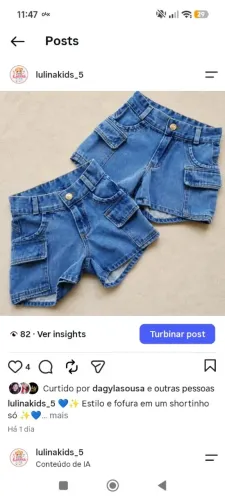 Short cargo menina