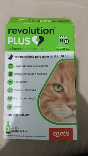 Anti Pulga e Verme para gatos da Revolution Plus (1 Pipeta)