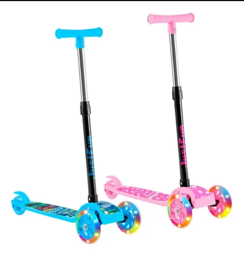 Patinete infantil 3 rodas de led feminino masculino