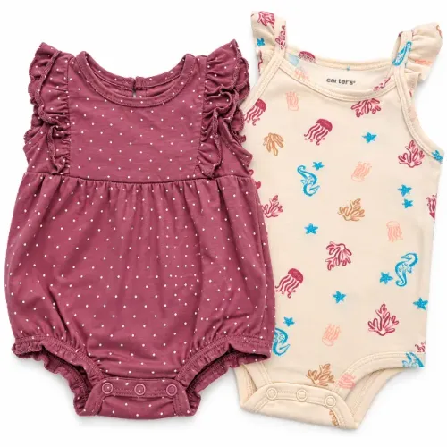 Kit 3 peças Carter's bebê roxo praia