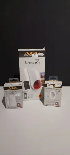 Kit sirene e sensores de alarme wifi AGL