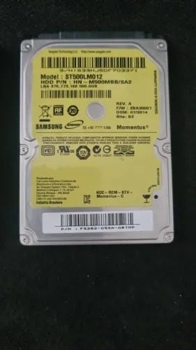 HD de Notebook Samsung