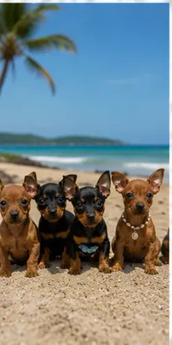 Cãozinho fofo e saudável Pinscher/Pincher/Pinsher/Pintier