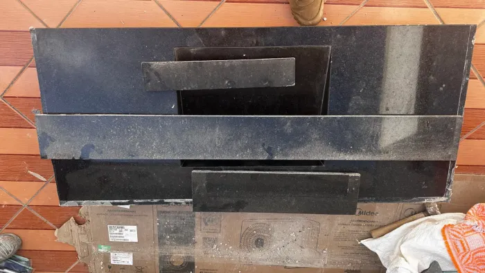 Pia Esculpida Granito Preto São Gabriel