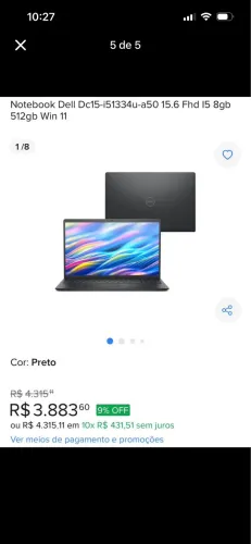 Apenas R$ 2900 Notebook Dell i5 13 geração NOVO nunca usado