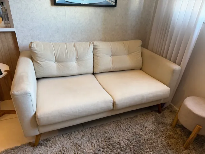 Sofá Etna 2 lugares | Moderno | Cor Creme
