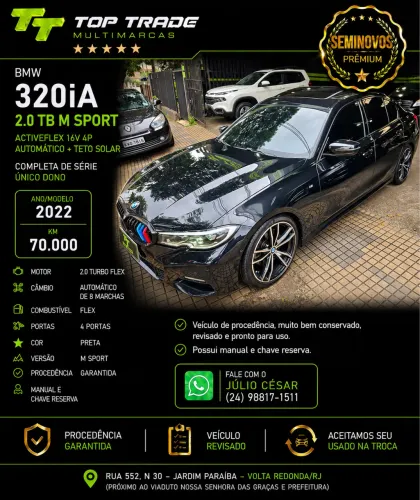 BMW 320I A 2.0 TB M Sport Activeflex 16V 4P 2022