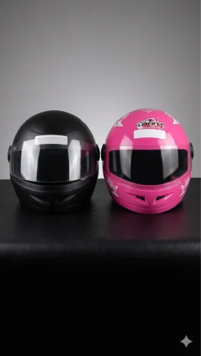 Kit 2 Capacetes Infantis Moto Tam 54: Segurança e Estilo (Preto Fosco & Rosa)