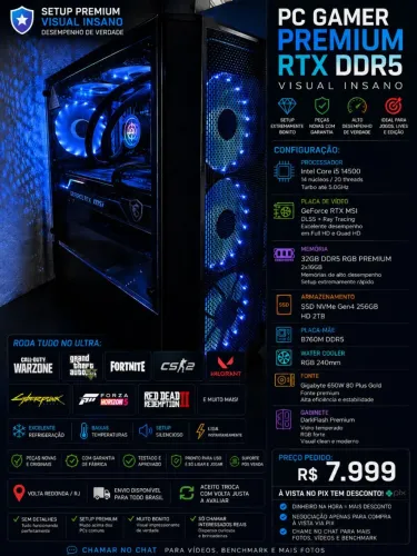 NOVO PC GAMER i5 14500 RTX5060