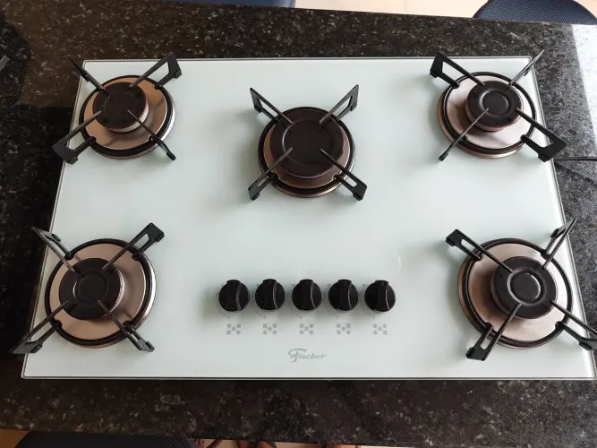Fogão Cooktop Fisher Branco 5 bocas 220v