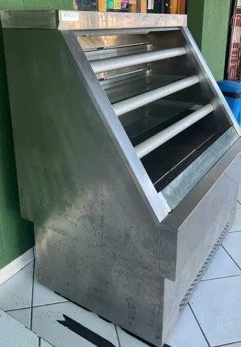 balcão geladeira - auto serviço - em inox - sem portas- aut serviço - med 1,20 x 1,40 alt