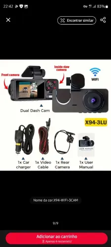 Camera interna carro com 3 canais