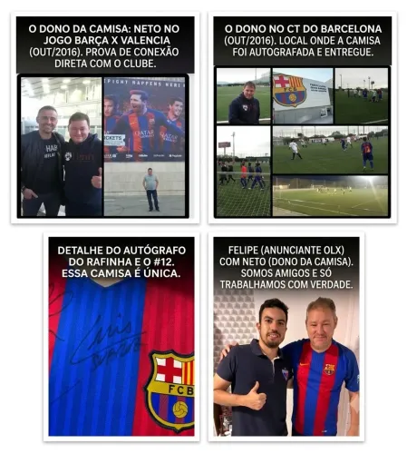 Camisa Barcelona 2016 Autografada Trio MSN (Messi, Suárez, Neymar) - Tam G