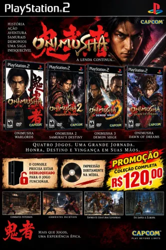 ONIMUSHA COLEÇÃO COMPLETA PLAYSTATION 2