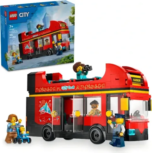 Lego City Ônibus 60407 Panorâmico Vermelho 384 peças