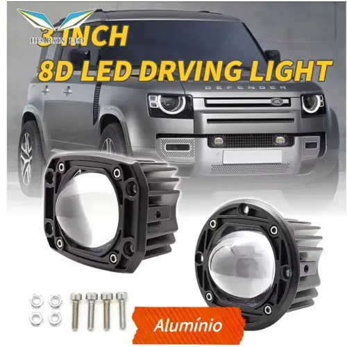 Kit Farol LED Projetor Milhas Universal 600% Mais Brilho