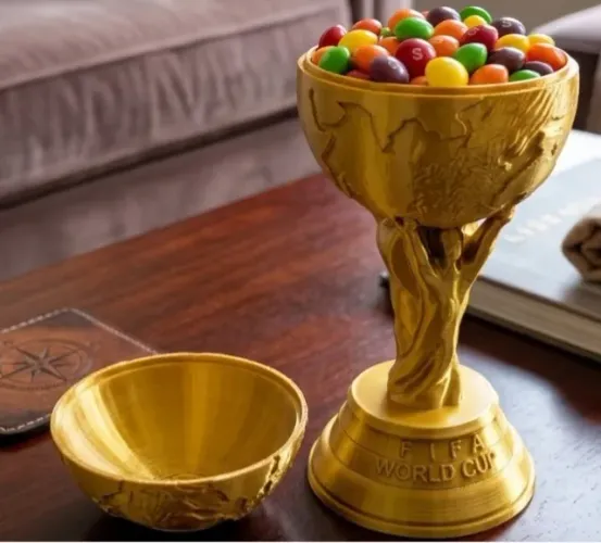 Porta Doces Taça da Copa 3D - Petisqueira Criativa com Tampa