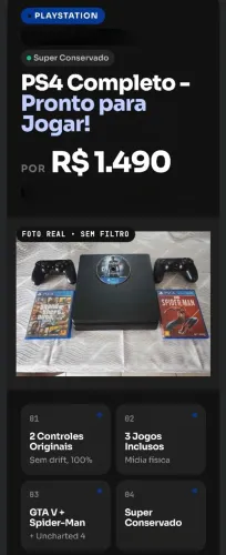 PS4 EM EXCELENTE CONSIDERAÇÃO