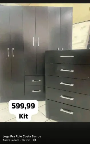 GUARDA ROUPA + COMODA COM 5 GAVETAS - DIRETO DE FABRICA 