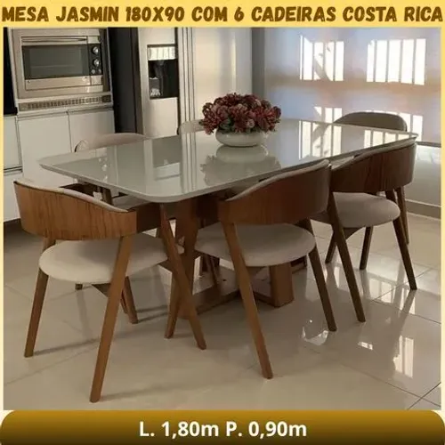 Mesa Jasmim com 6 cadeiras Costa Rica 