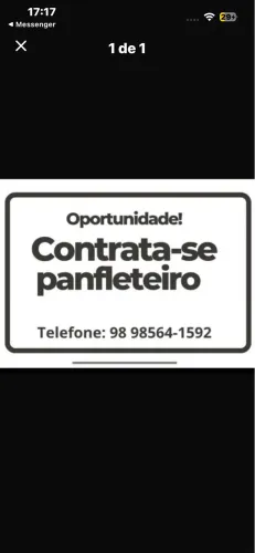 Estamos contratando panfleteiro em Tutóia